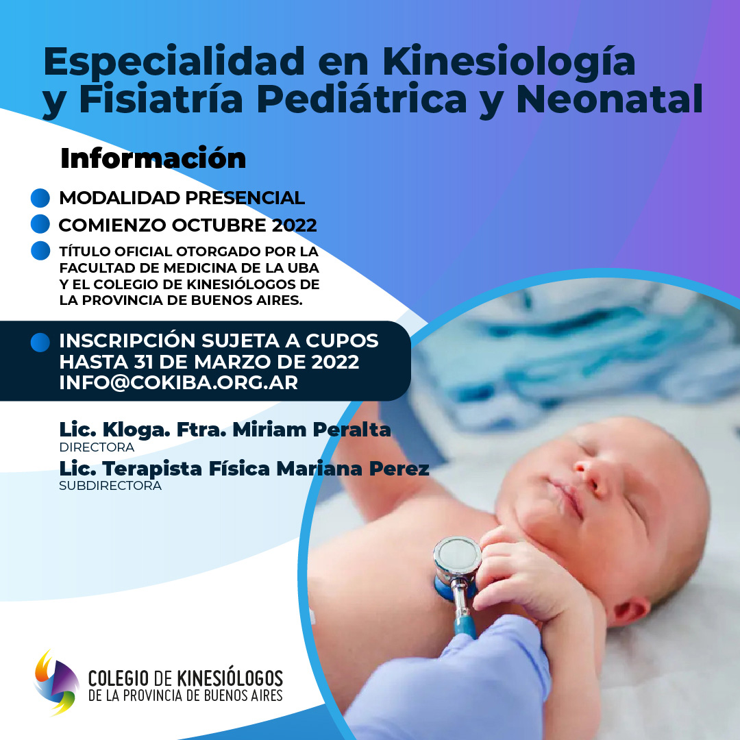 Especialidad en Kinesiología y fisiatría pediátrica y neonatal - COKIBA